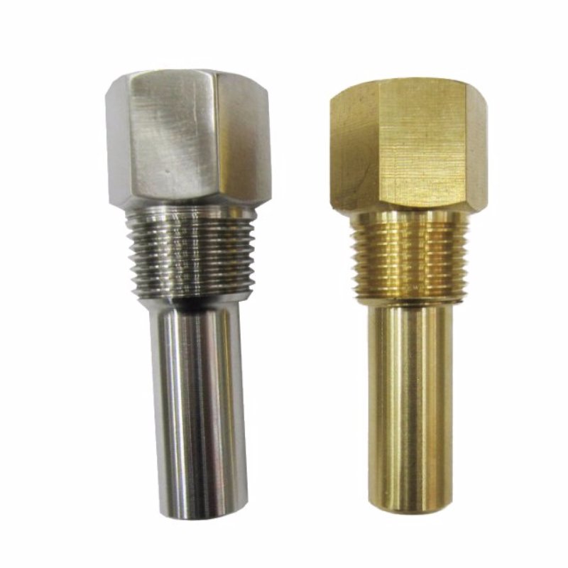 0.260 Bore Diameter 304 Stainless Steel Standard Thermowell for Industrial Bimetal Thermometers 1/2 NPT x 1/2 NPT Connection Size Stepped Style PIC Gauge TW-ST12-22S2 12 Stem Length 