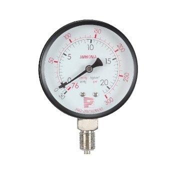 ammonia, bottom connection pressure gauge