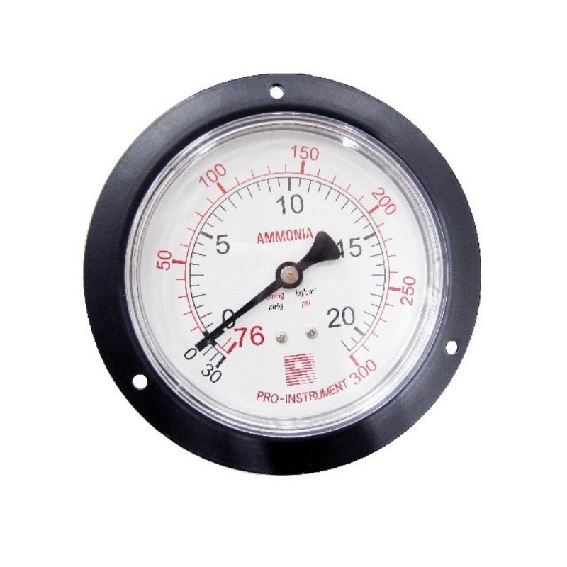 ammonia, back connection pressure gauge with flange
