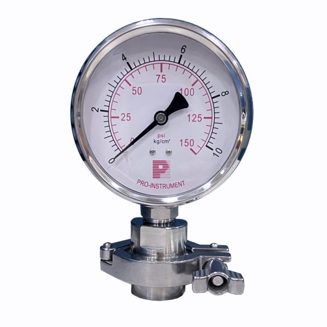 Sanitary diaphragm seal pressure gauge