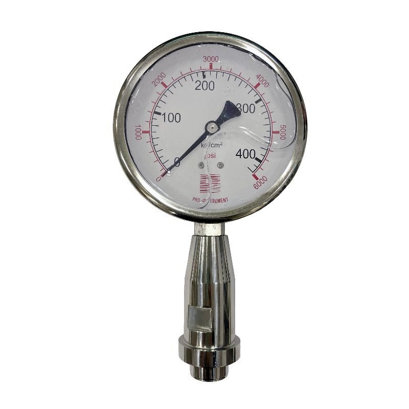 Homogenizer diaphragm seal pressure gauge