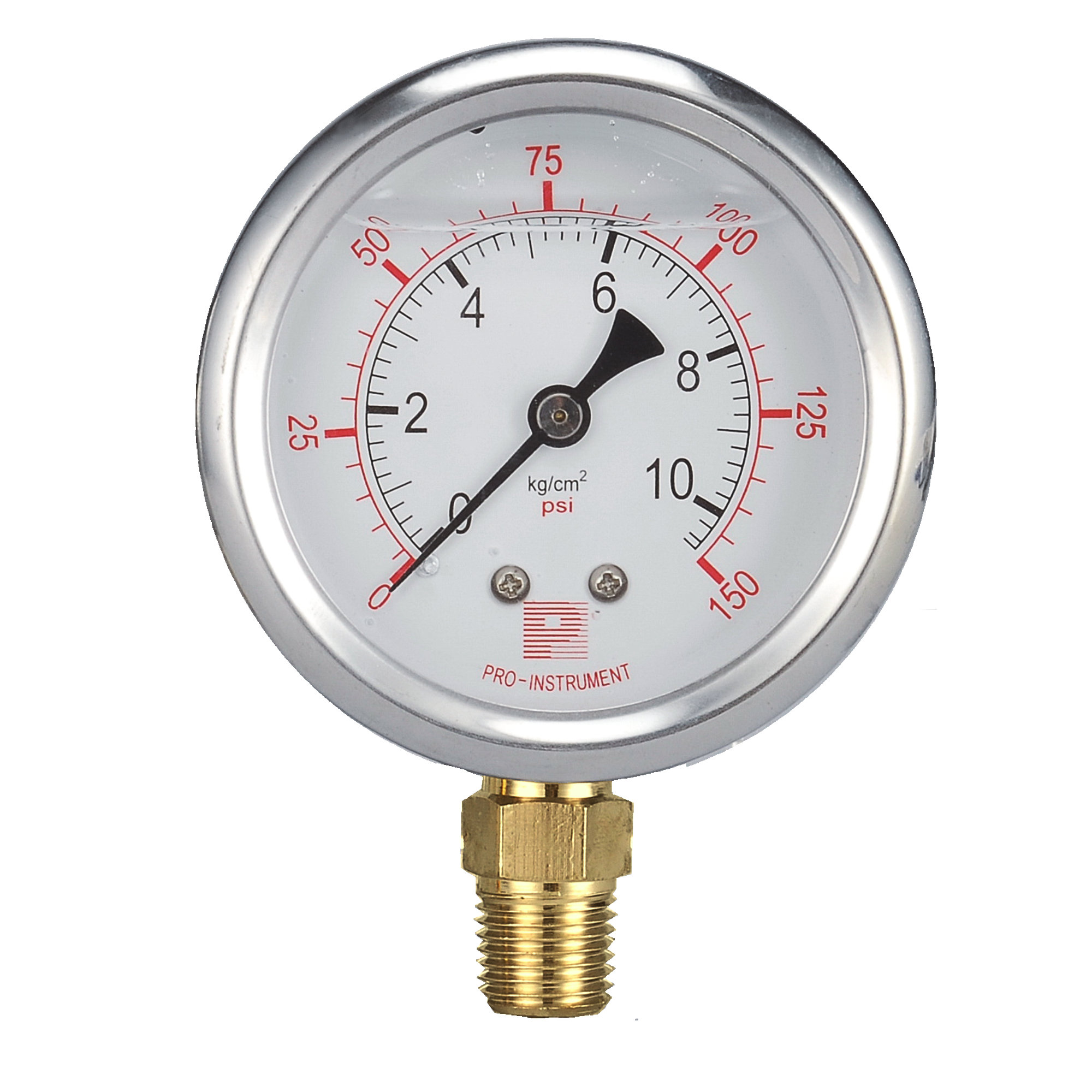 liquid filled, bottom connection pressure gauge