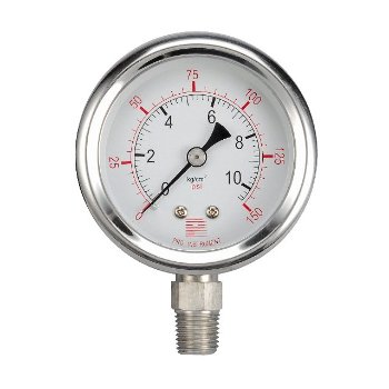 stainless steel, bottom connection pressure gauge